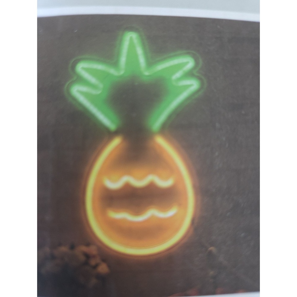 Pineapple LED Neon Sign USB Powered Yellow Green Tropical Wall Decor Light Sign